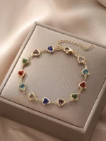 Bracelet à strass à détail cœur