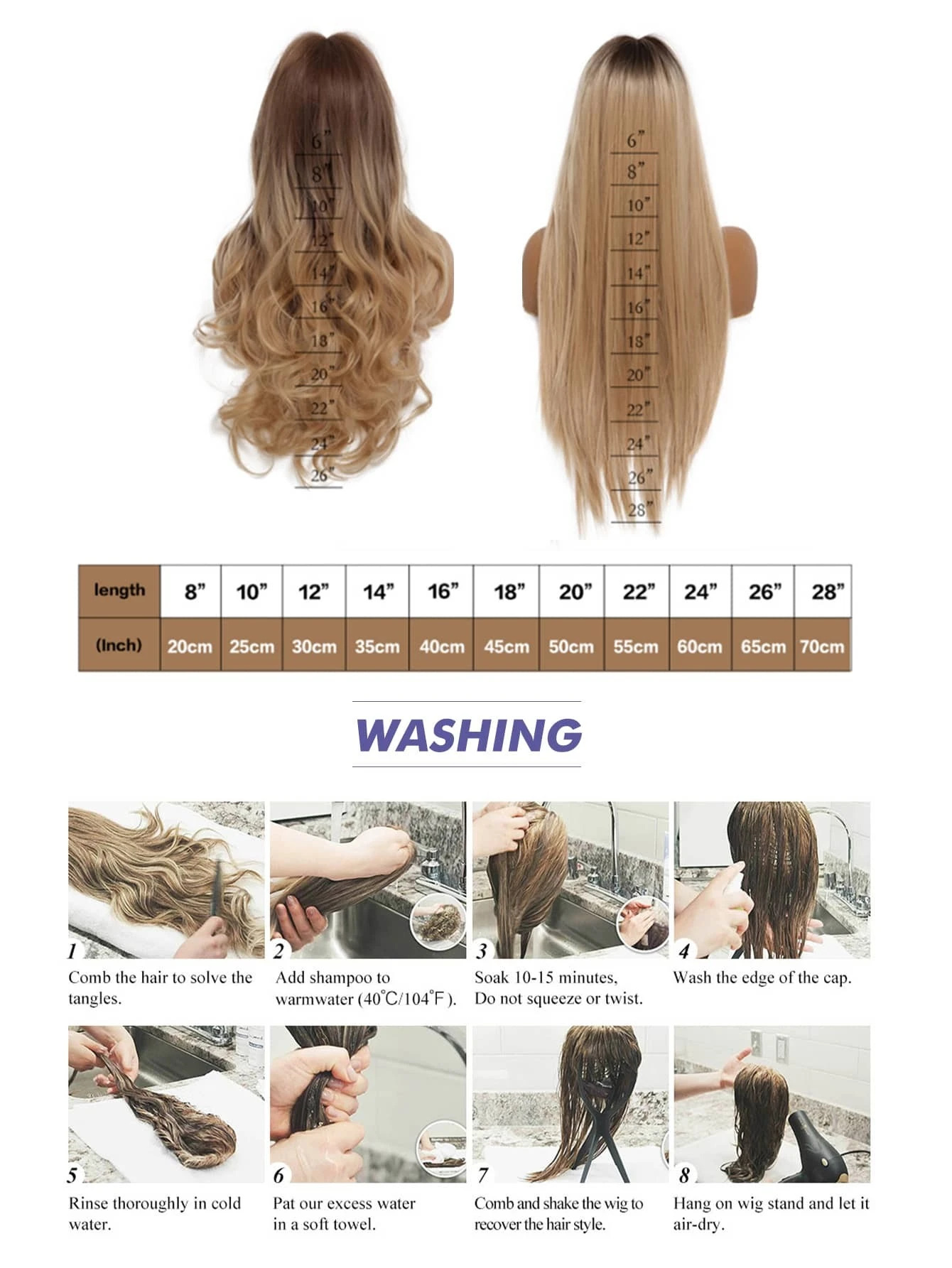 Rose Long Ondulé Cheveux Bouclés Avec Franges Perruque Pour Femme Mode Naturel Synthétique Résistant À La Chaleur Cheveux Remplacement Perruques Pour Usage Quotidien – Image 2