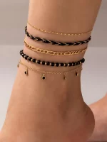 5 pièces Bracelet de cheville à perles