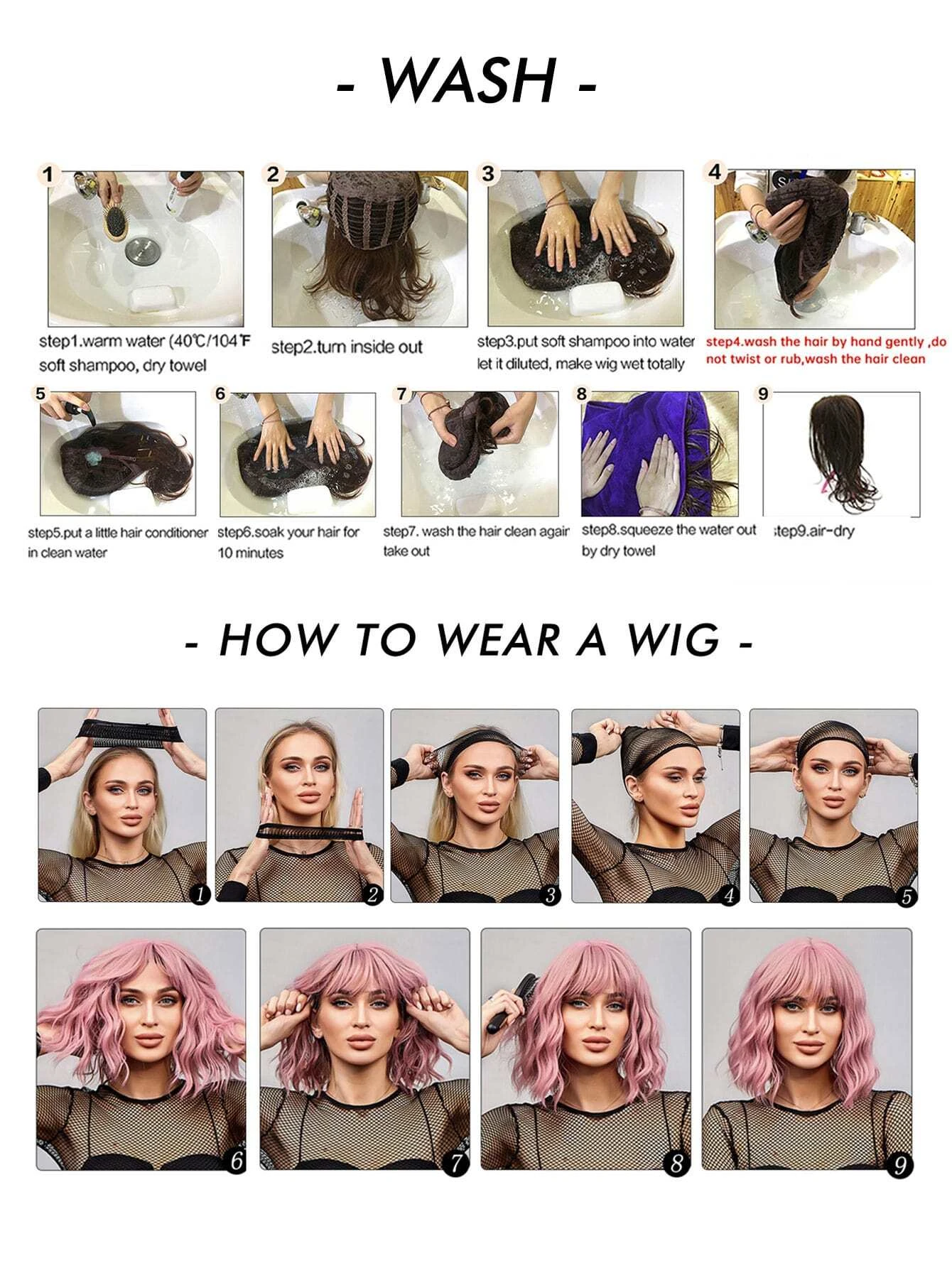 26 Pouce Dégradé Cheveux Raides Perruques Avec Franges Synthétique Fibre Cheveux Remplacement Perruques Pour Femme Fille – Image 2