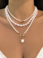 3 pièces Collier à fausse perle