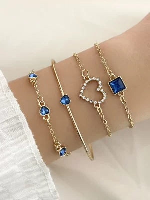 Bracelet à strass à détail cœur