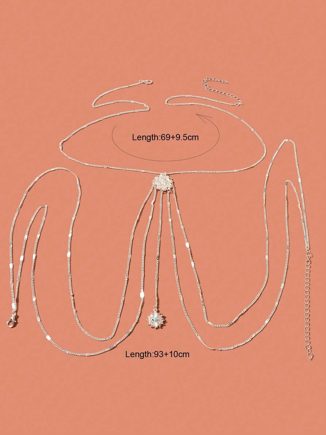 1 pièce Chaîne de corps à la mode en alliage de zinc à détail yeux pour femme pour décoration quotidienne – Image 3