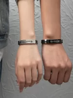 2 pièces/set Bracelet mode à lettres pour couple pour décoration quotidienne