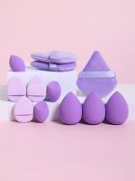 Éponge De Maquillage & Houppette , 6 pièces Violet Éponge De Maquillage & 6 pièces houppette Maquillage Mixeur Outil De Maquillage