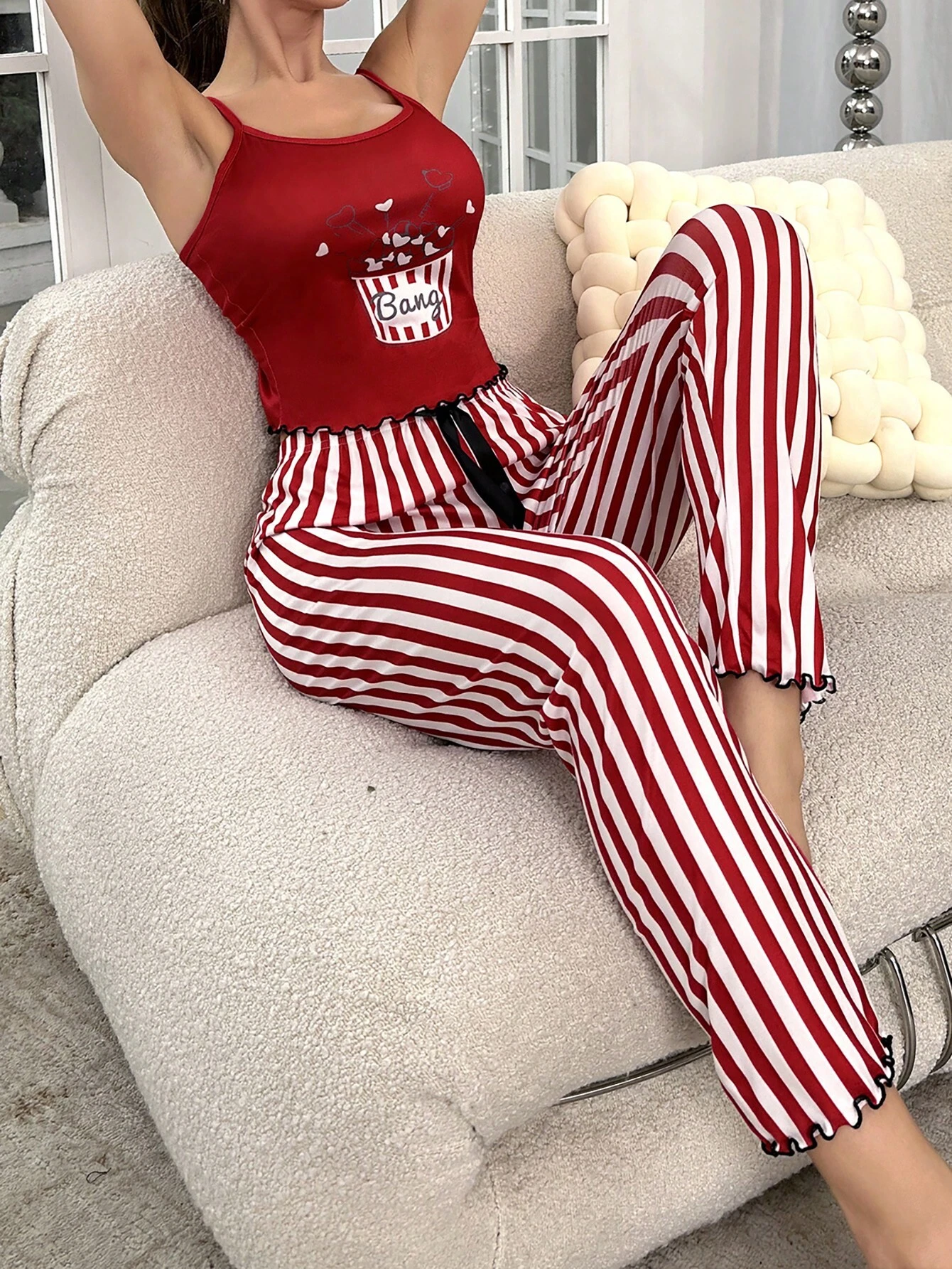 Ensemble De Pyjama À Rayures & Dessin Animé