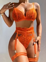 Ensemble De Lingerie En Dentelle À Harnais Jarretière