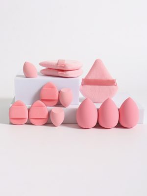 Éponge De Maquillage & Houppette , 12 pièces Œuf Beauté & Houppette Set Maquillage Mixeur