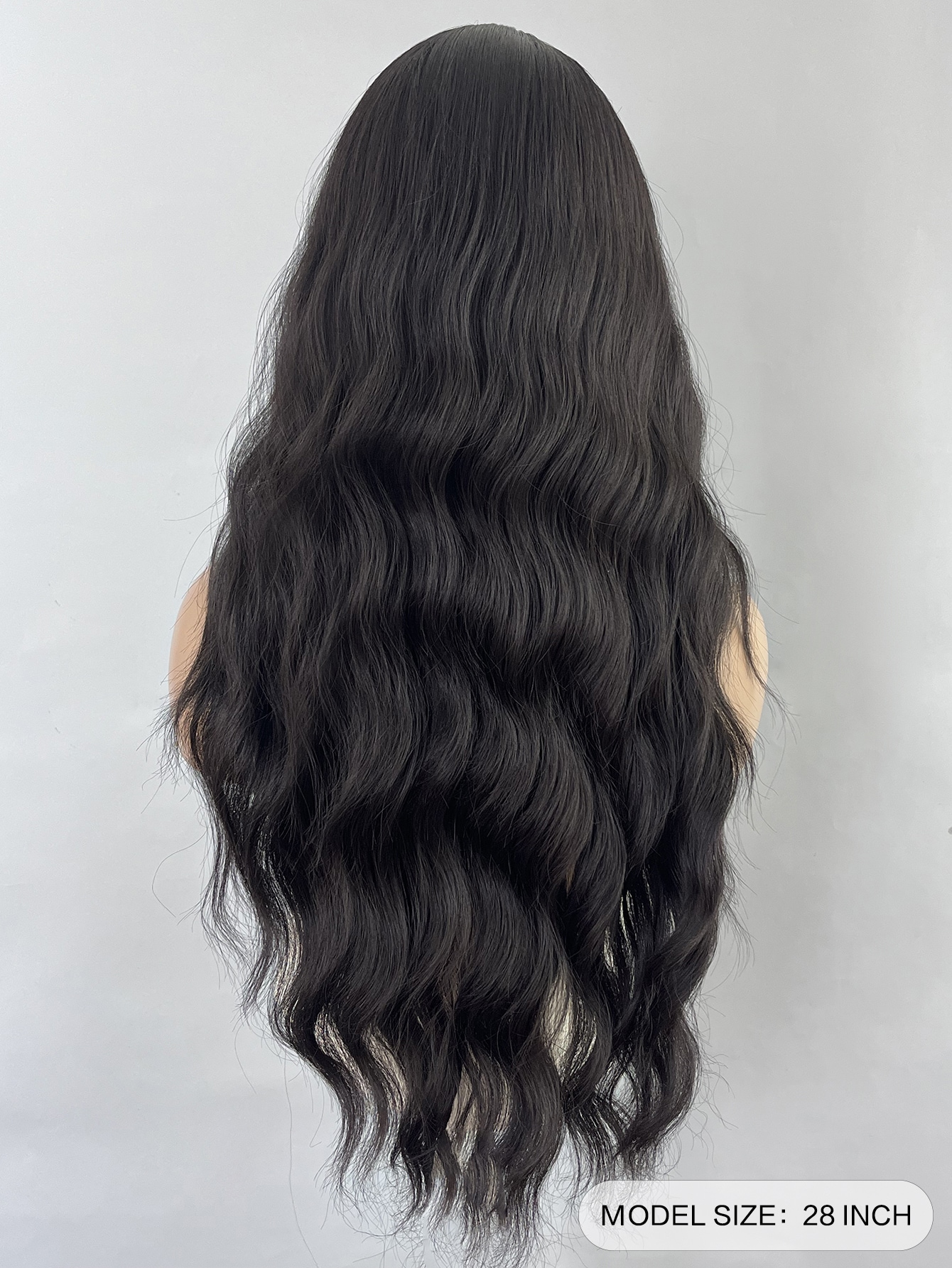 28" Perruque Brune Longue Bouclée Naturelle Avec Frange, Perruque Féminine, Adaptée À Un Usage Quotidien – Image 5