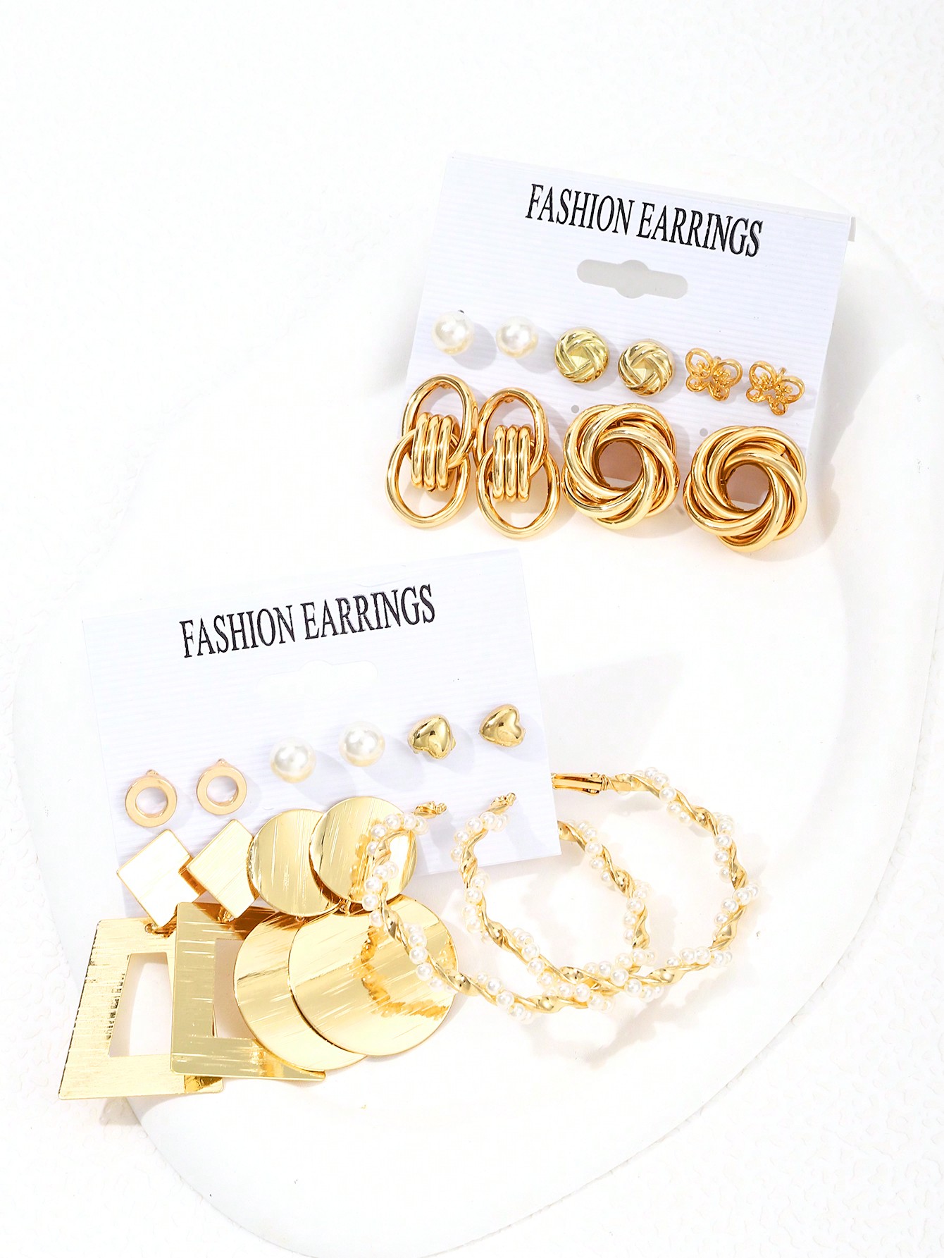 11 Paires De Boucles D'oreilles Papillon Et Perle Artificielle Décoratives – Image 3