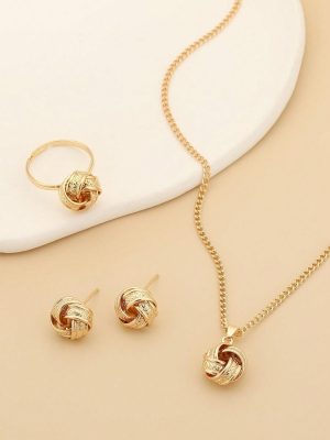 4 pièces Set De Bijoux À Nœud