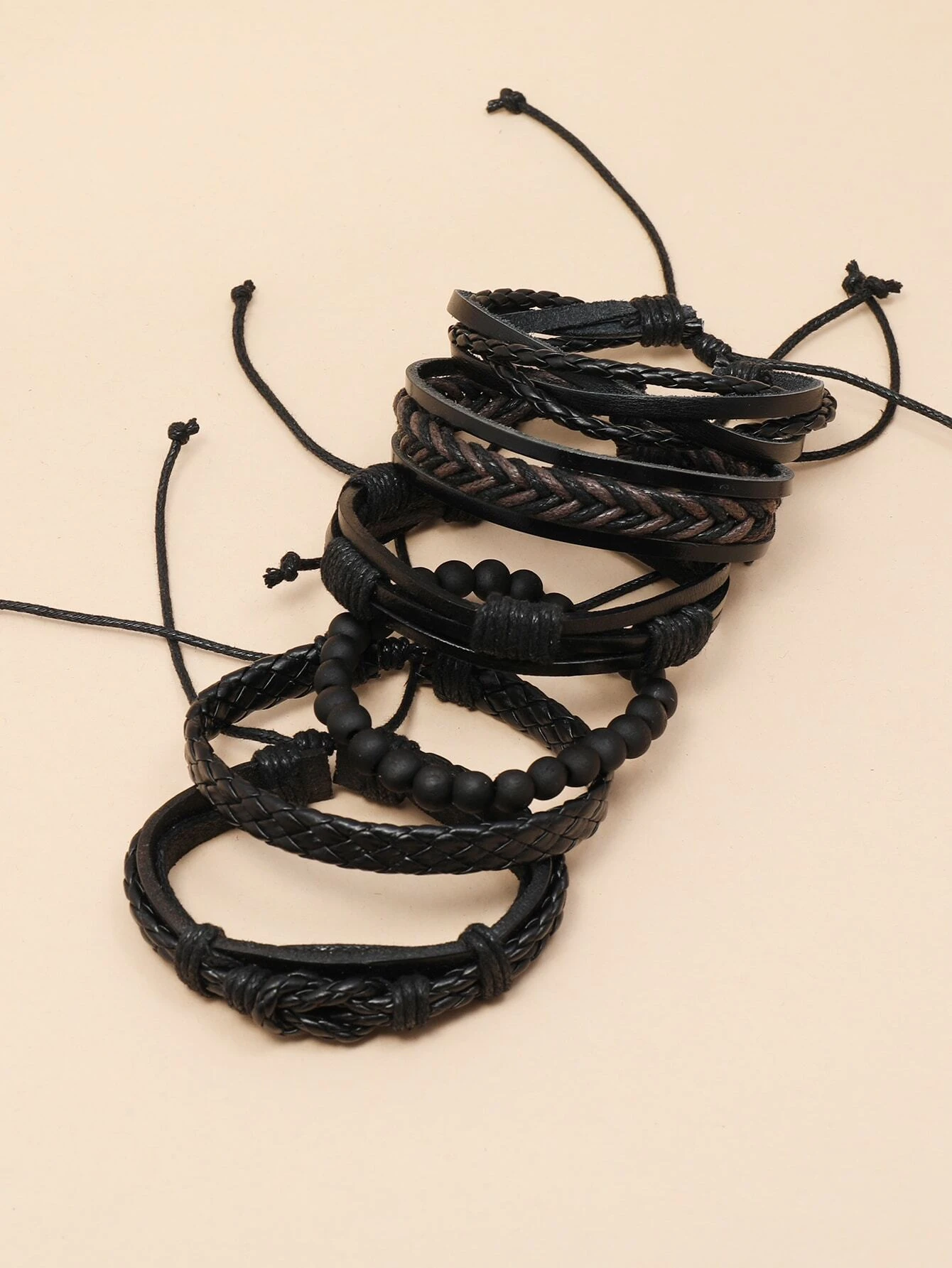 6 pièces Homme Bracelet en cuir PU – Image 4
