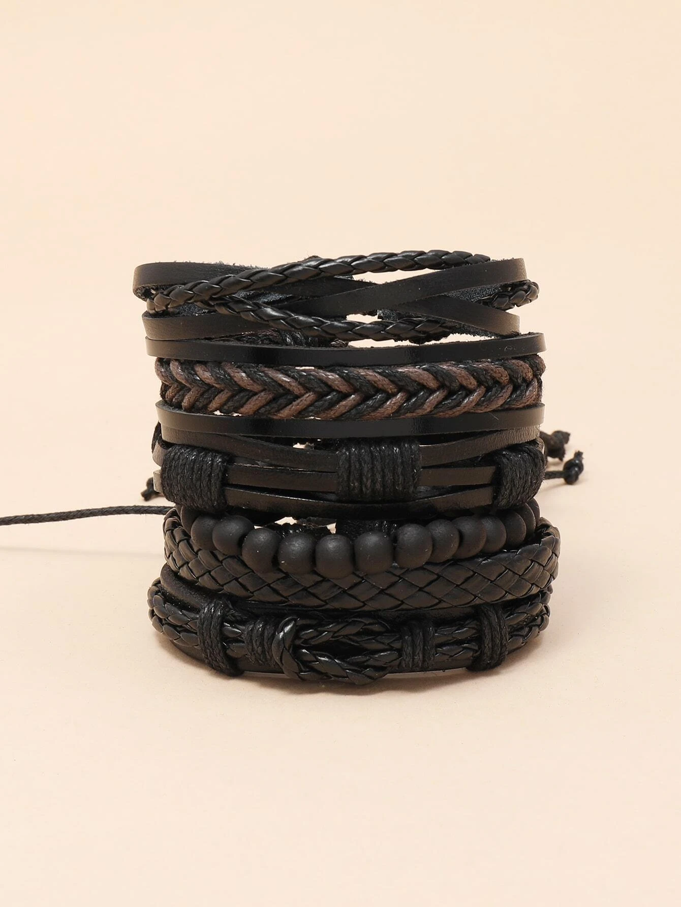 6 pièces Homme Bracelet en cuir PU – Image 5