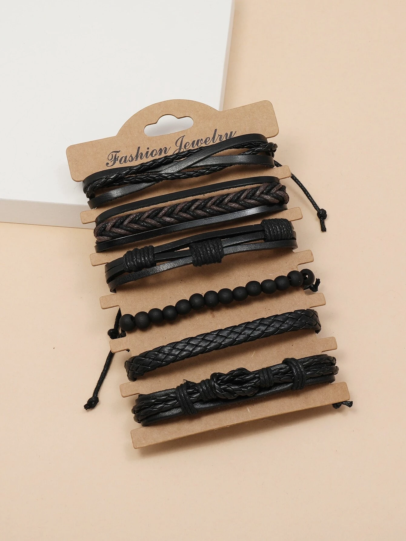 6 pièces Homme Bracelet en cuir PU – Image 6