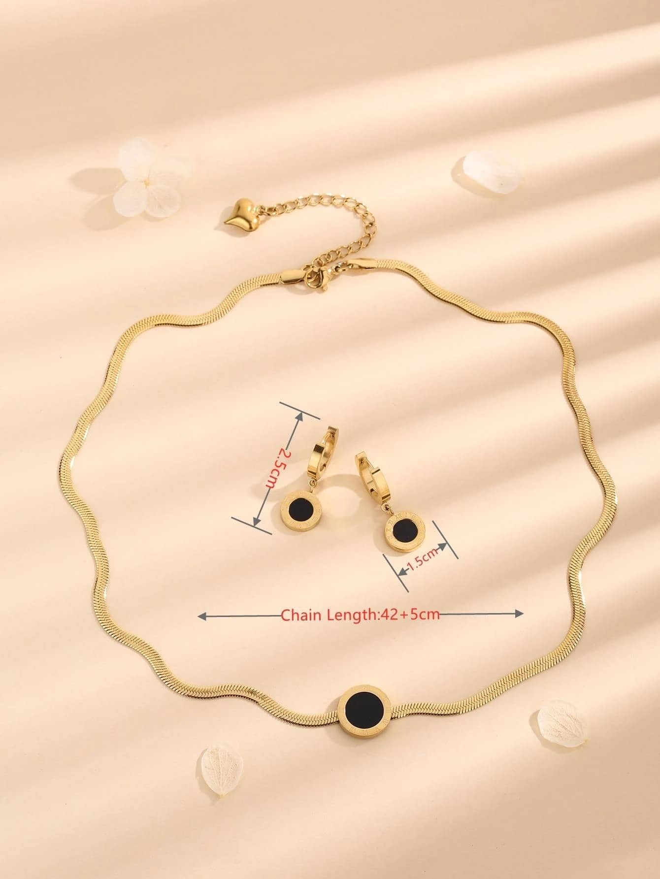 3 pièces/set Set De Bijoux À Détail Rond – Image 4