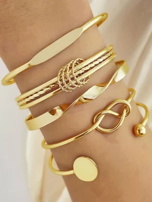 Set De Bracelets 5 Métallique Pour Femme Simple Quotidien