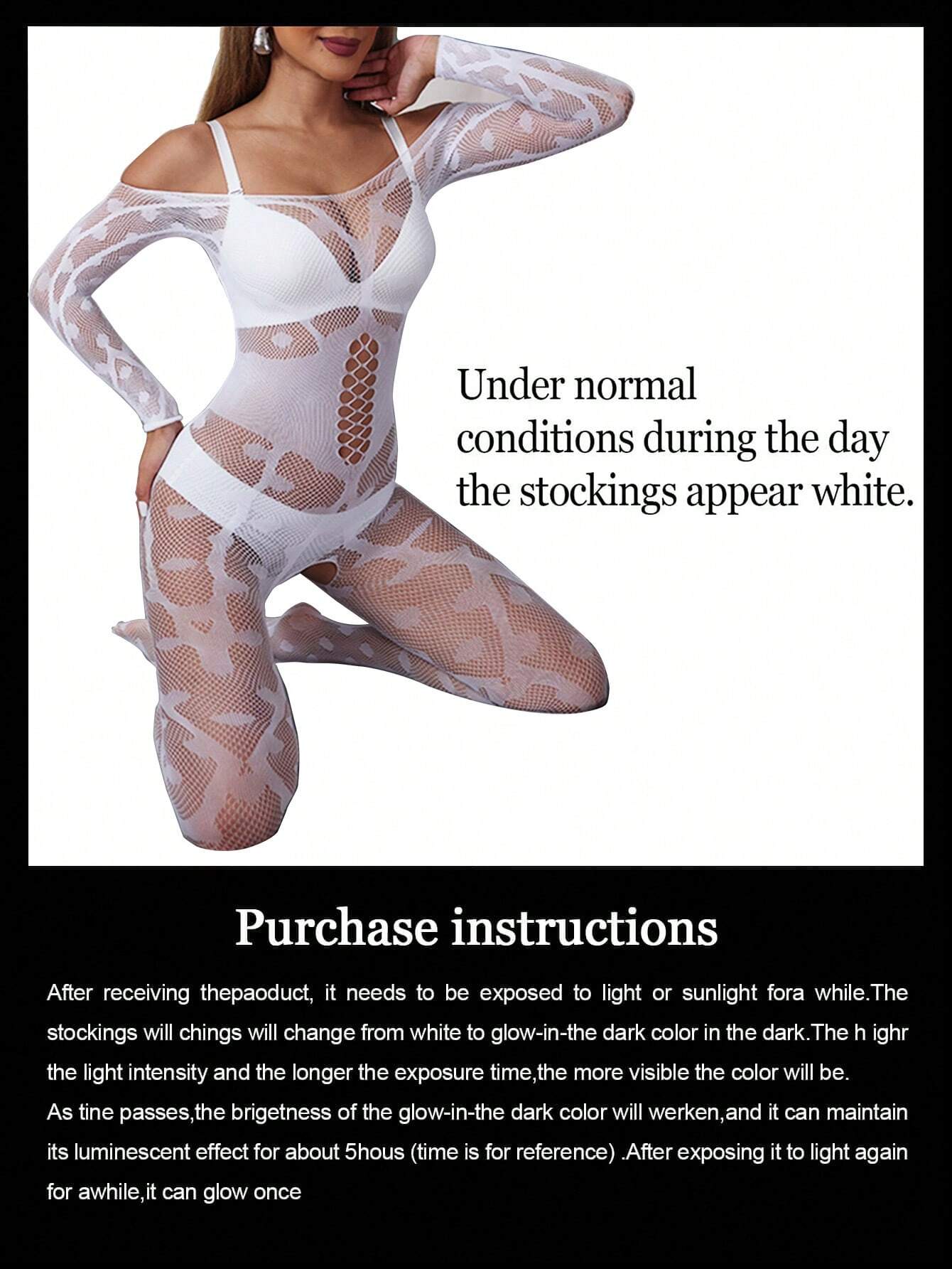 Europe Et Nouveau Style Bas De Filet Lumineux Émettant De La Lumière Verte Et Bleue, Lingeris Taille Basse, Pantyhose Transparent – Image 4