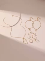12 pièces Set de bijoux aléatoire à strass à détail main