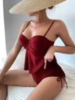 Bikini à volants push-up à nœud