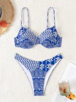 VCAY Ensemble De Maillot De Bain Pour Femmes À Patchwork Imprimé
