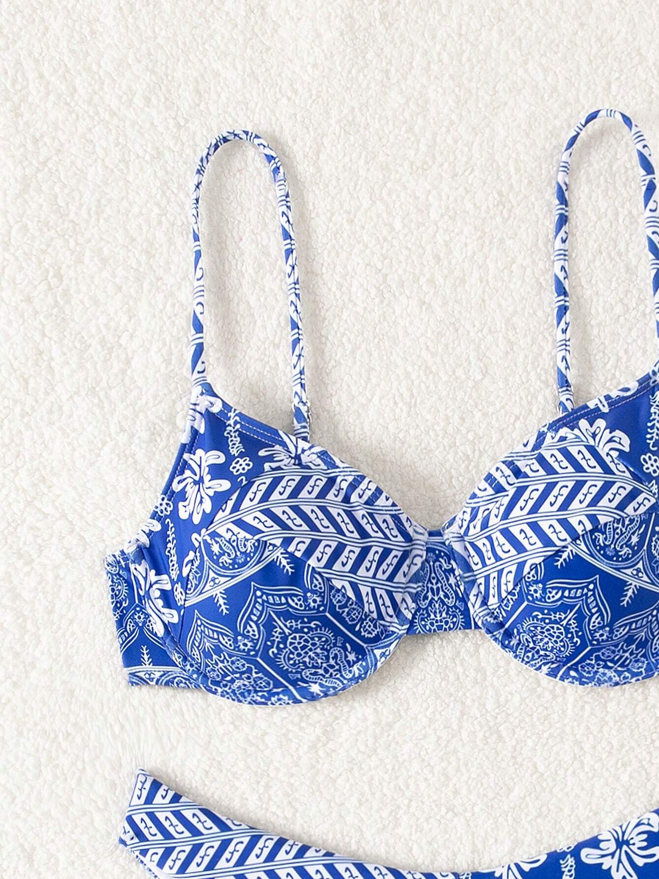VCAY Ensemble De Maillot De Bain Pour Femmes À Patchwork Imprimé – Image 3