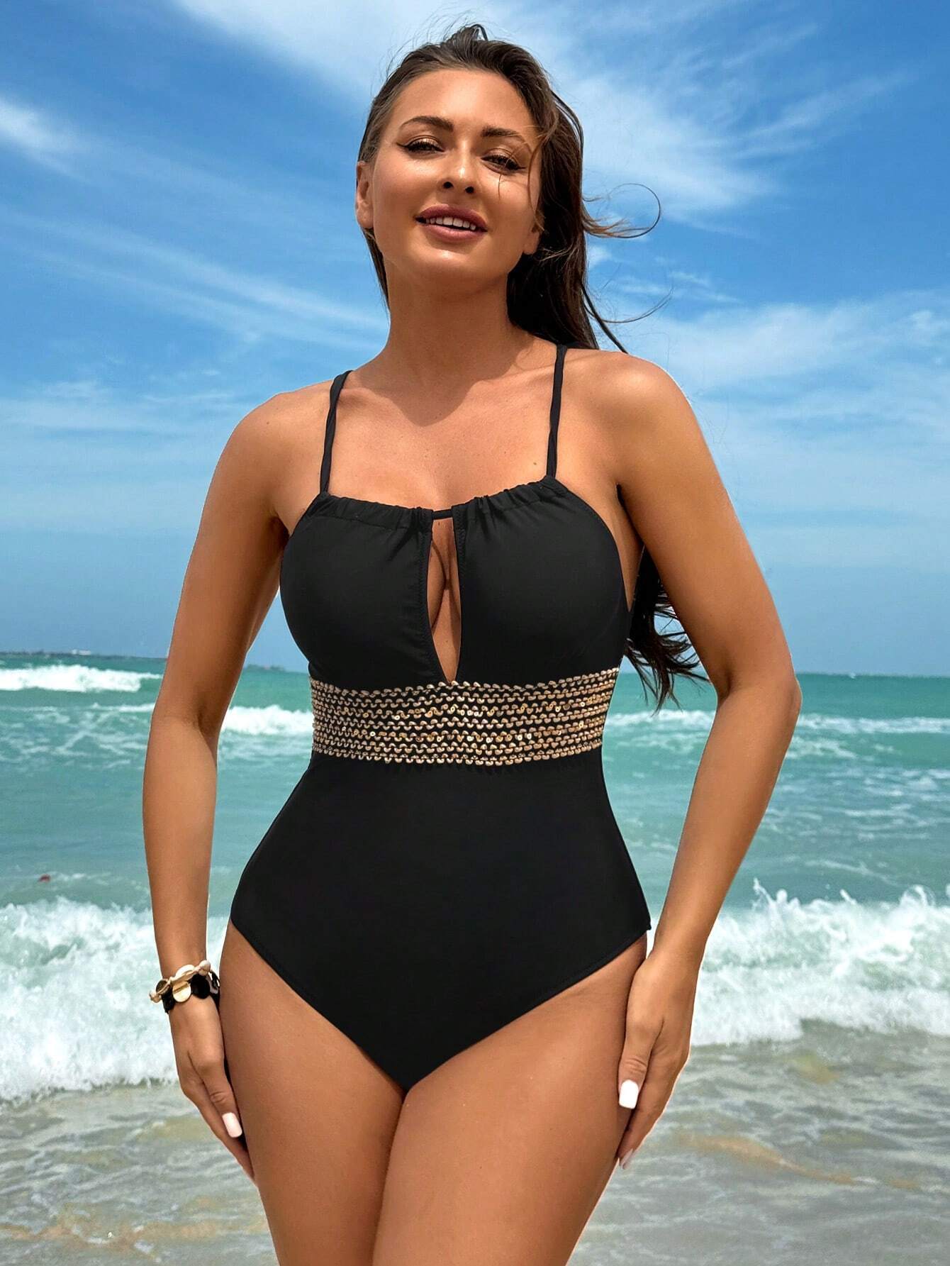 Swim Vcay Maillot De Bain Une Pièce Pour Femme Avec Épissure De Conception Tissée – Image 5